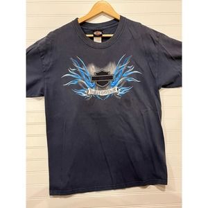 Vintage Harley blue fire tee